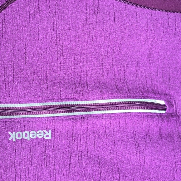 Reebok Cold Weather Compression Fitted Jacket purple 1/4 zip XS violet space dye - Picture 2 of 10
